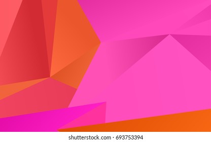 Light Pink, Yellow vector abstract mosaic template. Creative geometric illustration in Origami style with gradient. Brand-new design for your business.