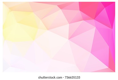 Light Pink, Yellow vector abstract textured polygonal background. Blurry triangle design. Pattern can be used for background.