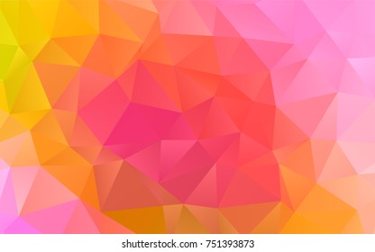 Light Pink, Yellow vector abstract polygonal background. Colorful illustration in abstract style with gradient. A completely new template for your business design.