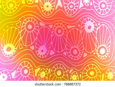 Light Pink, Yellow vector abstract doodle template. An elegant bright illustration with lines in Natural style. Hand painted design for web, wrapping, wallpaper.