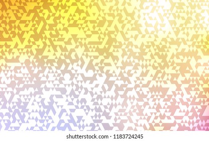 Light Pink, Yellow vector backdrop with lines, triangles. Glitter abstract illustration with triangular shapes. The template can be used as a background.