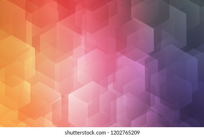 Light Pink, Yellow vector backdrop with hexagons. White background with colorful hexagons. Pattern can for your ad, booklets.