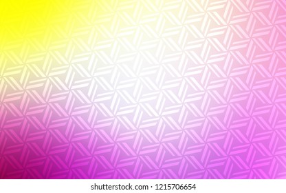 Light Pink, Yellow vector backdrop with lines, triangles. Glitter abstract illustration with triangular shapes. Pattern can be used for websites.