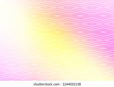 Light Pink, Yellow vector backdrop with lines, cubes. Colorful decorative design in simple style with lines, rhombuses. Pattern for websites, landing pages.