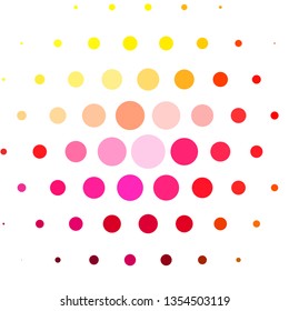Light Pink, Yellow vector backdrop with circles. Abstract decorative design in gradient style with bubbles. Design for your commercials.