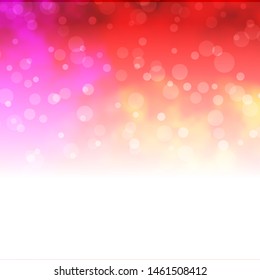 Light Pink, Yellow vector backdrop with circles. Glitter abstract illustration with colorful drops. Pattern for wallpapers, curtains.