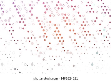 Light Pink, Yellow vector backdrop with dots. Blurred decorative design in abstract style with bubbles. Design for posters, banners.