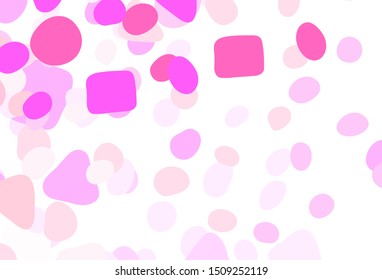 Light Pink, Yellow vector backdrop with memphis shapes. Decorative design in abstract style with random forms. Modern design for your business card.