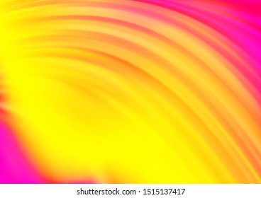 Light Pink, Yellow vector backdrop with bent lines. An elegant bright illustration with gradient. Marble style for your business design.