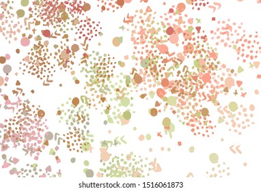 Light Pink, Yellow vector backdrop with memphis shapes. Illustration with colorful gradient shapes in abstract style. Modern design for your business card.