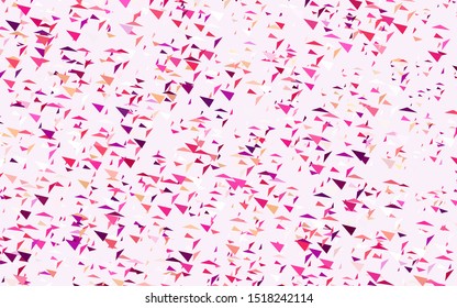 Light Pink, Yellow vector backdrop with lines, triangles. Beautiful illustration with triangles in nature style. Smart design for your adverts.