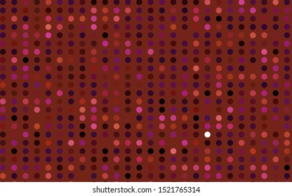 Light Pink, Yellow vector backdrop with dots. Abstract illustration with colored bubbles in nature style. Pattern for ads, booklets.