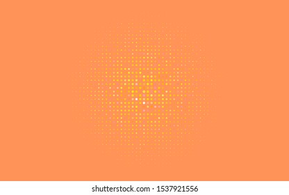 Light Pink, Yellow vector backdrop with dots. Blurred bubbles on abstract background with colorful gradient. Template for your brand book.
