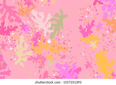 Light Pink, Yellow vector backdrop with memphis shapes. Colorful chaotic forms with gradient in modern style. Simple design for your web site.