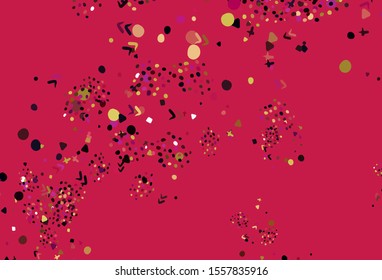 Light Pink, Yellow vector backdrop with memphis shapes. Simple colorful illustration with abstract gradient shapes. Background for a cell phone.