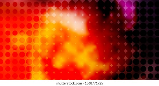 Light Pink, Yellow vector backdrop with dots. Abstract colorful disks on simple gradient background. Pattern for wallpapers, curtains.