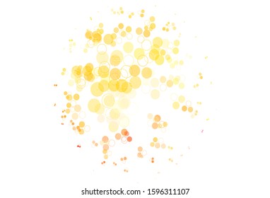 Light Pink, Yellow vector backdrop with dots. Blurred decorative design in abstract style with bubbles. Design for poster, banner of websites.