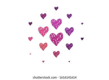 Light Pink, Yellow vector backdrop with sweet hearts. Beautiful celebration style hearts on abstract illustration. Design for a business advert of anniversary.