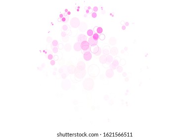 Light Pink, Yellow vector backdrop with dots. Modern abstract illustration with colorful water drops. Pattern for textures of wallpapers.
