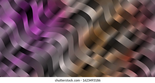 Light Pink, Yellow vector backdrop with curves. Bright sample with colorful bent lines, shapes. Pattern for websites, landing pages.