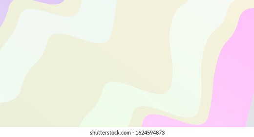 Light Pink, Yellow vector backdrop with circular arc. Colorful illustration in abstract style with bent lines. Pattern for websites, landing pages.