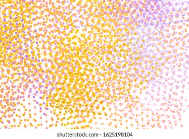 Light Pink, Yellow vector backdrop with lines, circles. Circles, lines on abstract background with colorful gradient. Modern template for landing page.