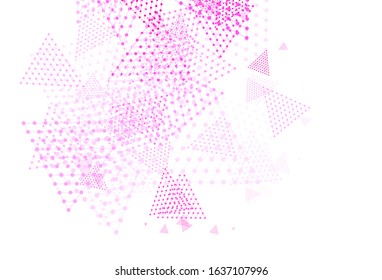 Light Pink, Yellow vector backdrop with lines, circles. Abstract gradient illustration with circles, triangles. Modern template for landing page.