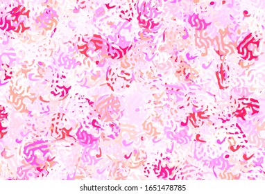 Light Pink, Yellow vector backdrop with memphis shapes. Decorative design in abstract style with random forms. Modern design for your business card.