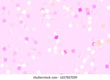 Fondo vector amarillo claro con líneas, círculos, rhombus. Círculos, líneas, rhombus con gradiente colorido. Patrón para comerciales.