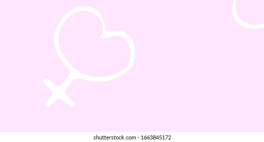Light Pink, Yellow vector backdrop with woman's power symbols. Simple design in abstract style with women’s rights activism. Background for International Women’s Day.