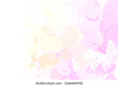 Light Pink, Yellow vector backdrop with sweet hearts. Beautiful celebration style hearts on abstract illustration. Template for Valentine's greeting postcards.