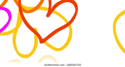 Light Pink, Yellow vector backdrop with sweet hearts. Illustration with hearts in love concept for valentine's day. Design for ad, poster, banner of Valentine Day.