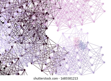 Light Pink, Yellow vector backdrop with artificial intelligence data. Colorful design in simple style with AI links. Pattern for  poster, banner of technology.