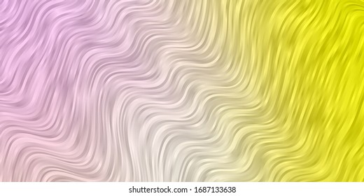Light Pink, Yellow vector backdrop with circular arc. Illustration in halftone style with gradient curves. Design for your business promotion.