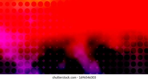 Fondo vectorial amarillo rosa claro con puntos. Discos de colores abstractos en un fondo de degradado simple. Patrón para anuncios comerciales.