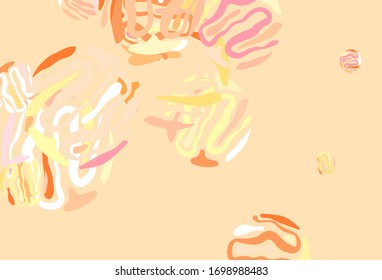 Light Pink, Yellow vector backdrop with curved lines. Creative illustration in halftone style with gradient. Colorful wave pattern for your design.