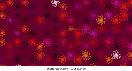 Light Pink, Yellow vector backdrop with Abstract gradient illustration with wry lines. Pattern for booklets, leaflets.