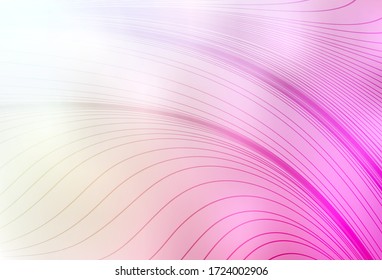 Light Pink, Yellow vector backdrop with wry lines. Colorful illustration in abstract style with gradient. Pattern for your design.