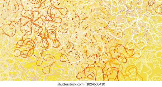 Light pink, yellow vector backdrop with curves. Abstract gradient illustration with wry lines. Pattern for business booklets, leaflets