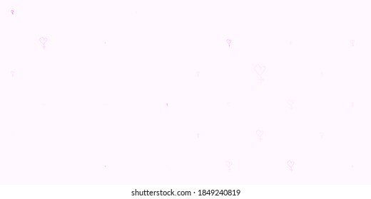 Light Pink, Yellow vector backdrop with women power symbols. Colorful feminism symbols with a gradient in modern style. Background for International Women Day.