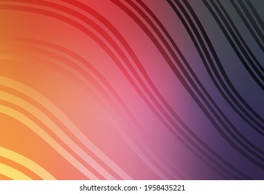 Light Pink, Yellow vector backdrop with curved lines. Brand new colorful illustration in curved style. Texture for booklets, leaflets.