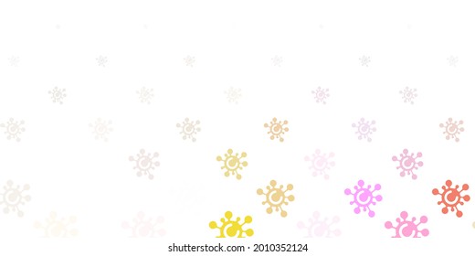 Light Pink, Yellow vector backdrop with virus symbols. Abstract illustration with biological gradient shapes. Simple design against epidemic information.