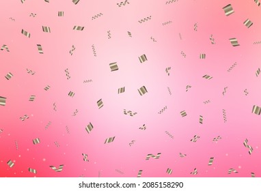 Light Pink, Yellow vector backdrop in holiday style. Modern abstract Christmas mood shapes. Template for lettering, typography.
