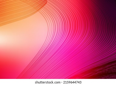 Light Pink, Yellow vector backdrop with bent lines. Creative illustration in halftone style with gradient. Brand new design for your ad.