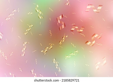 Light Pink, Yellow vector backdrop in holiday style. Simple gradient illustration with Christmas attributes. Best design for a college poster, banner.