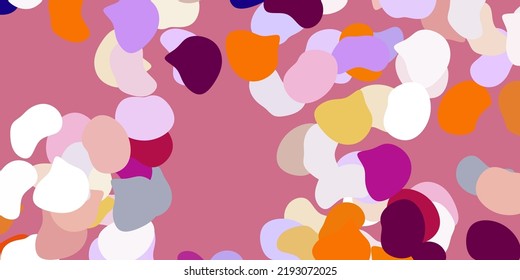 Light pink, yellow vector backdrop with chaotic shapes. Simple design in abstract style with gradient forms. Simple illustration for your web site.