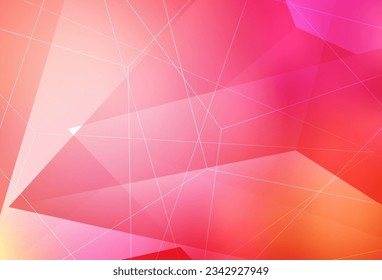 Pink claro, fondo vectorial amarillo con líneas, triángulos. Ilustración con un conjunto de triángulos coloridos. Mejor diseño inteligente para su negocio.