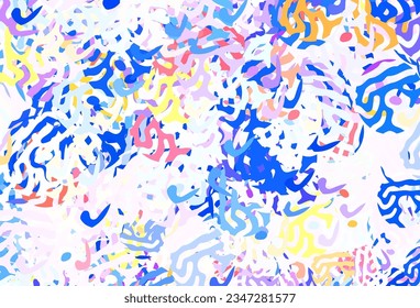 Light Pink, Yellow vector backdrop with memphis shapes. Decorative design in abstract style with random forms. Elegant design for wallpapers.