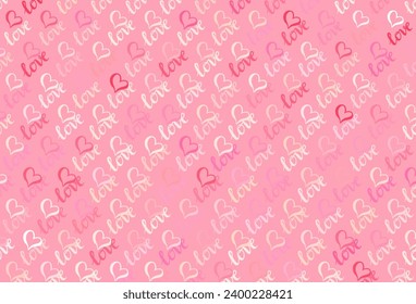 Light Pink, Yellow vector backdrop with sweet hearts. Shining illustration with hearts on abstract template. Pattern for carnival, festival romantic leaflets.