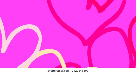 Light Pink, Yellow vector backdrop with sweet hearts. Glitter abstract illustration with colorful hearts in romantic style. Pattern for marriage gifts, congratulations.